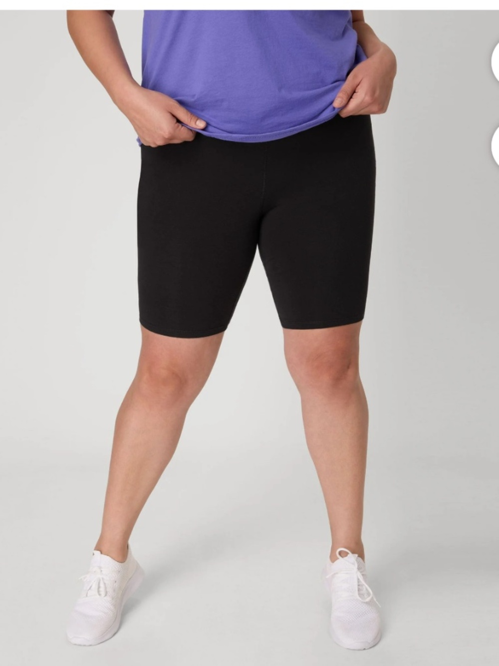Just My Size Women’s Plus Black Stretch Bike Shorts 9” Inseam Size 2X NWT